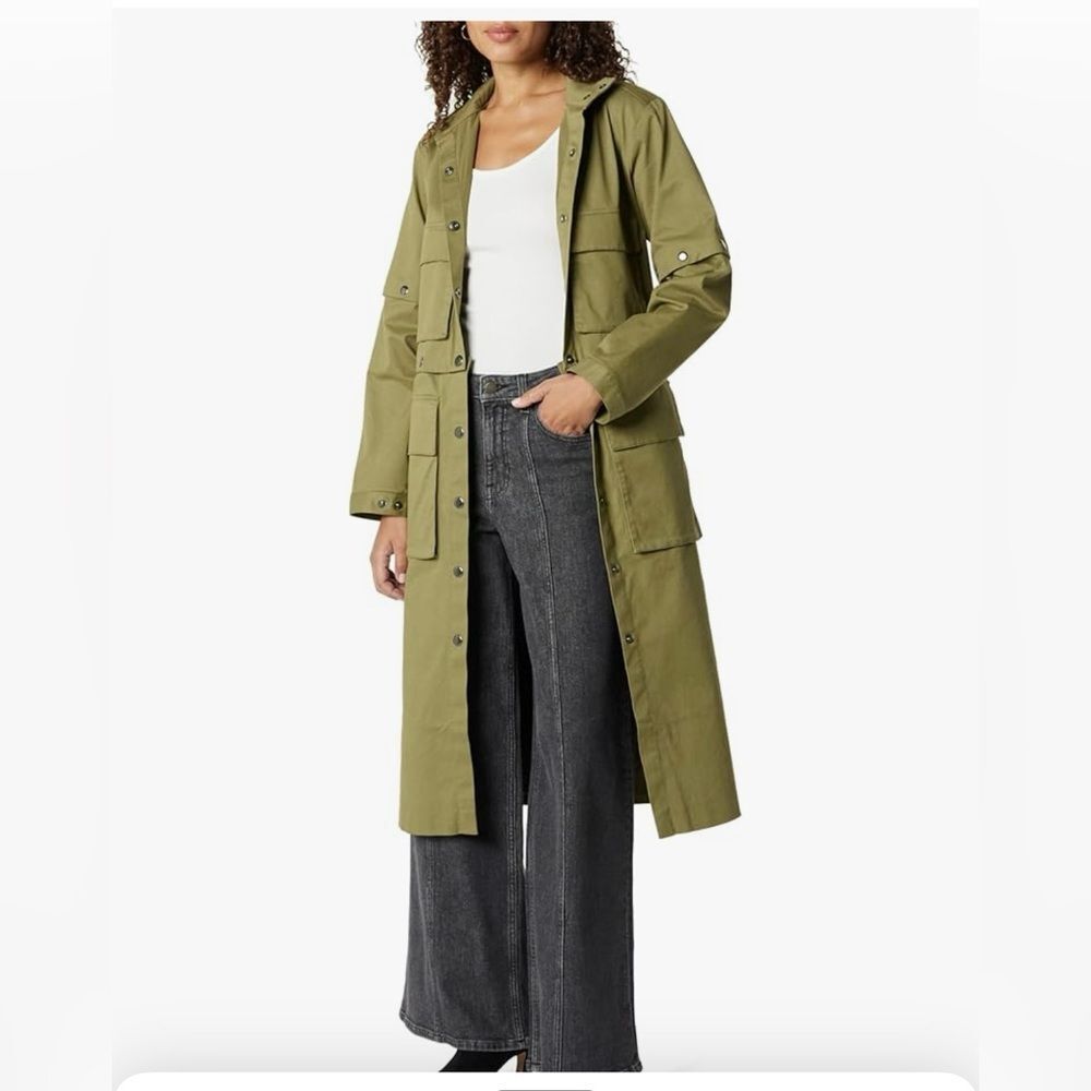 The Drop Convertible Cotton Trench Utility Coat Oversized Sz XXS